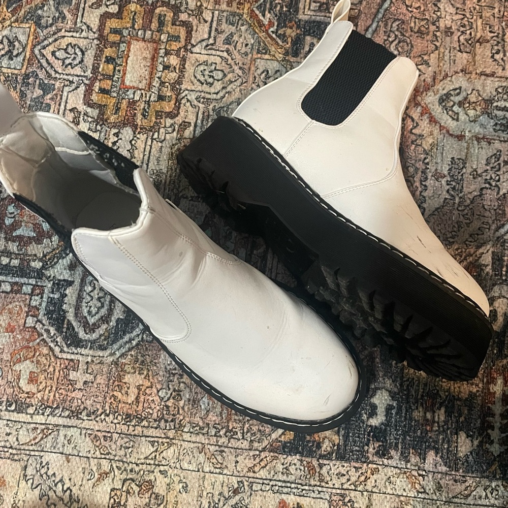 White Leather Men's Boots